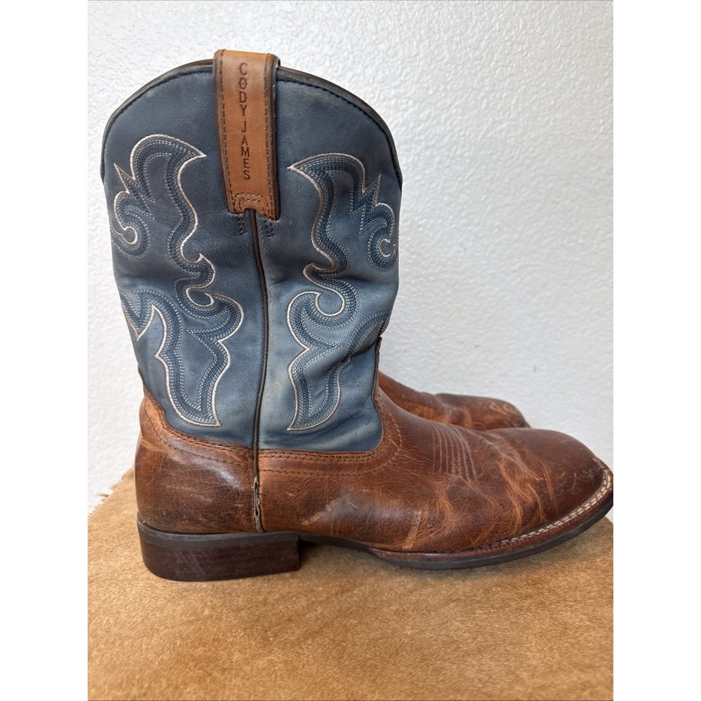Cody James Style BBS20 Western Cowboy Boots Brown Leather Square Toe Mens 13 D